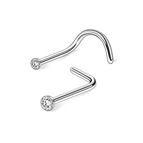 Kit de piercing para la nariz, 10 unidades y pCare Pro para el cuidado posterior de la nariz, 4 onzas