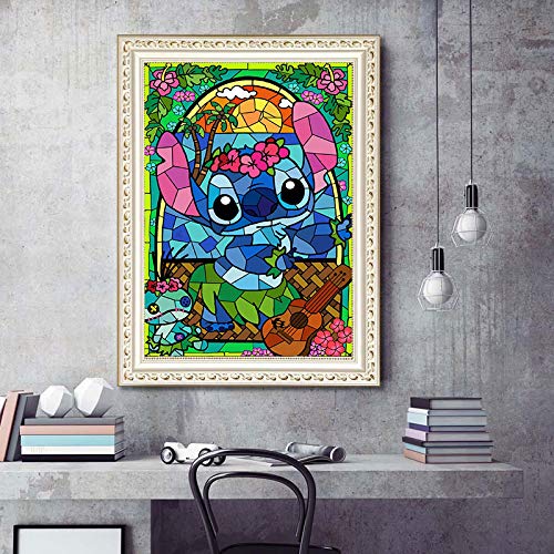 Kit de pintura de diamantes de imitación de superhéroe kriptoniano para adultos, en 5D para manualidades, juego de regalo con piedras de cristal de diamantes de imitación, 30x40 cm Lilo & Stitch