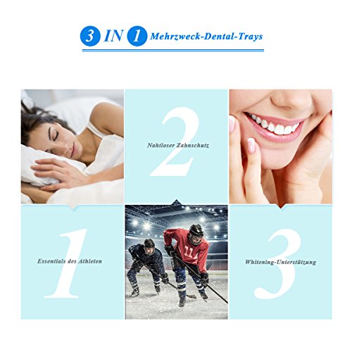 Kit de Protección Dental 4 piezas, Y.F.M Protector Bucal Cuidado Dentadura Ferula Dental Bruxismo Rechinar Dientes Imprescindible para Atletas
