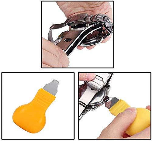 Kit de reparación de Reloj Juego de Herramientas de reemplazo de batería de Reloj en Estuche de aleación de Aluminio Herramienta de reparación de Correa de Reloj para Reparar Varios Relojes (37 p