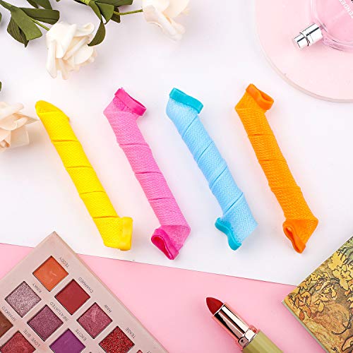 Kit de Rizadores de Cabello en Espiral de 24 Piezas, Rizadores de Pelo sin Calor Rulos en Espiral Rulos de Estilo de Onda con Ganchos de Peinado para Herramientas de Peinado Largo(11,8 Pulgadas)