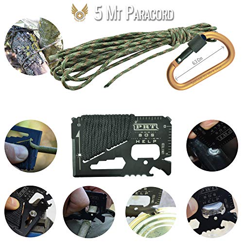 Kit de Supervivencia Militar Profesional de Tercera Generación Emergencia Montaña Excursión Senderismo al Aire Libre 11En1 Linterna Pulsera Táctica Paracord Multiuso Pedernal Navaja Viaje Acampar