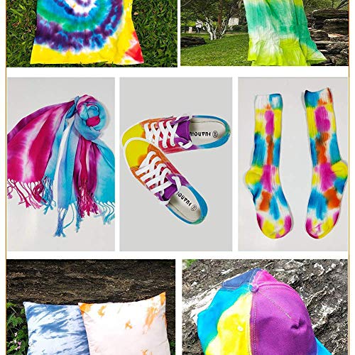 Kit Tie Dye, 5 Colores de Tela Textil Camisas Pinturas, Colores Vibrantes y Brillantes Tie Dye Designs Ropa, Pintura Permanente para Suministros caseros de Bricolaje