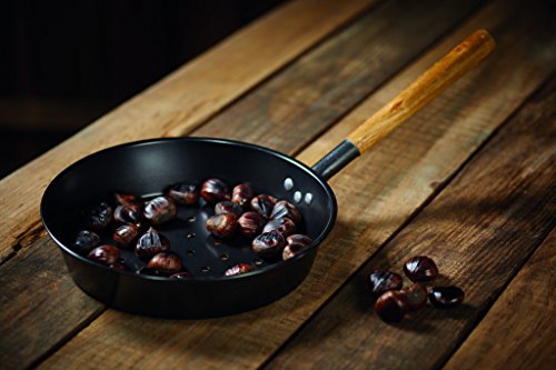 Kitchen Craft Chestnut Sartén de Acero Carbono para Castañas, Negro, 50 x 27 x 15 cm
