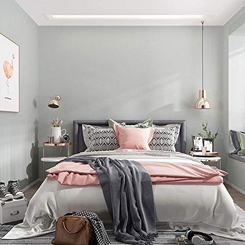 Kitchen-dream Papel pintado de color sólido, papel pintado de PVC autoadhesivo, papel pintado autoadhesivo de 45 cm x 10 m, papel pintado de dormitorio para paredes (gris claro)