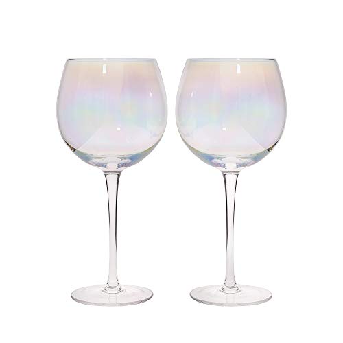 Kitchencraft Barcraft rainbow-pearl iridiscente Gin gafas, 500 ml (Set de 2), multicolor, 9 x 9 x 22 cm