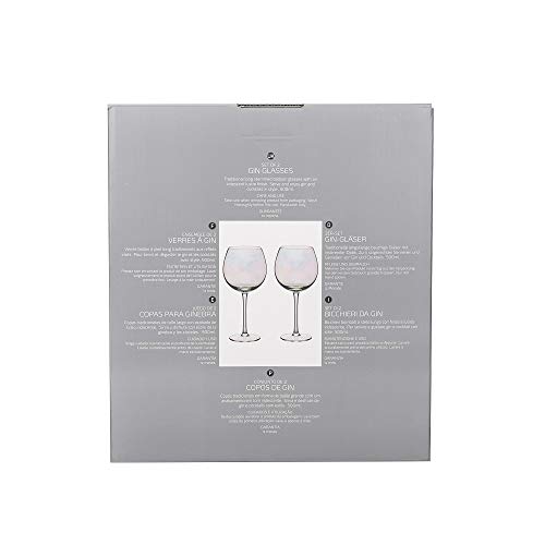 Kitchencraft Barcraft rainbow-pearl iridiscente Gin gafas, 500 ml (Set de 2), multicolor, 9 x 9 x 22 cm