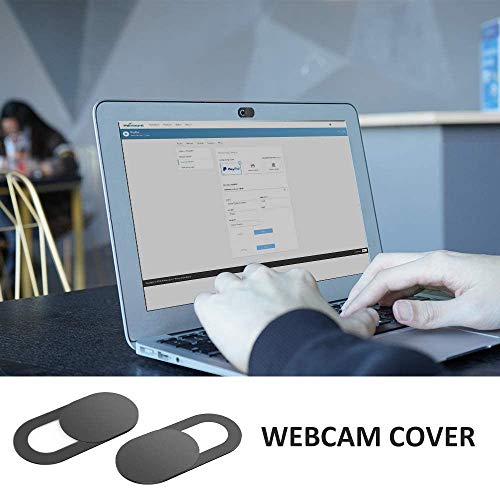 KIWI design Tapa Webcam 8 Pack, Cubierta Webcam Cover Tapar Camara Portatil Paño Limpio para PC Mac iPhone Laptop iPad Smartphone (Negro)