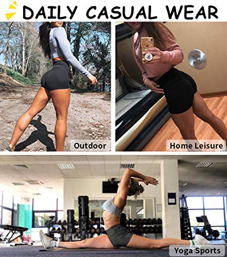 KIWI RATA Mallas Push Up Cortas Fitness Pantalones Cortos Mujer Deportivos Cintura Alta Yoga Leggings Pantalón de Verano Leggins Shorts Casuales Elásticos Cómodo y Transpirable