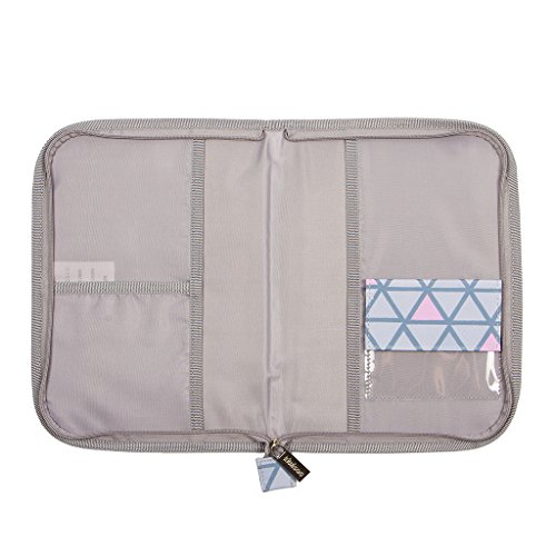 Kiwisac Portadocumentos Bebé Trendy Crosses | Guarda Calendario de Vacunas Bebé y Documentos del Bebé, Cierre con cremallera, Original y Divertido, Color Rosa, 24x17 cm