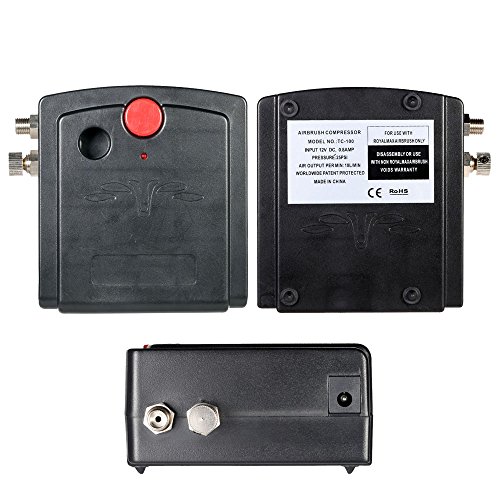 KKmoon 100-240V Aerógrafo Compresor para Pintura Artística/Arte de Uñas/Artesanía/Pistola de Pulverización Modelo con 3 Kit Herramienta de Aguja de Limpieza para Aerógrafo