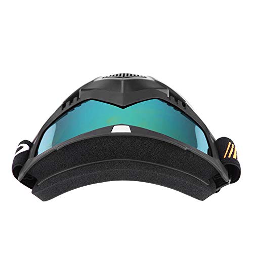KKmoon Gafas Desmontable Mascara del Moto Filtro de Boca para Cascos Abierto Media Cara de Motocross£¨Negro, Lente Coloria