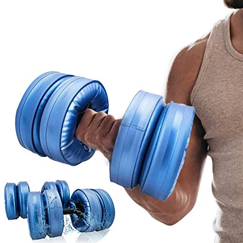 KKTECT 2 Piezas de Pesas llenas de Agua Pesas de Viaje portátiles 15-20kg, para Pesas Libres establecidas para tonificación Muscular, Desarrollo de Fuerza, pérdida de Peso (Azul)