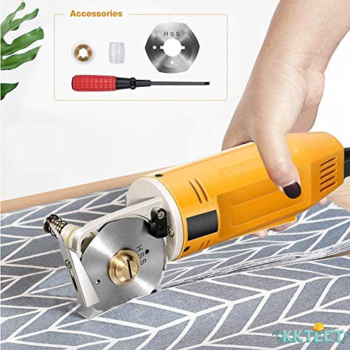 KKTECT Cortador de tela rotatorio eléctrico Mini Máquina de corte manual de cuchillas redondas de 2"y tela Tijeras de corte de tela eléctricas portátiles Ropa Zapatos Sombreros Cultivo