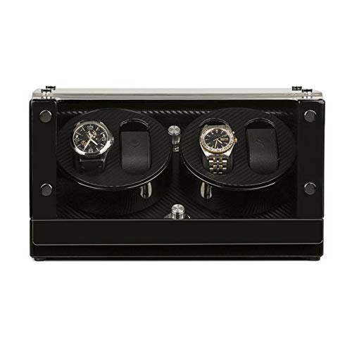 KLARSTEIN CA2PM Black Edition - Bobinadora para Relojes, Estuche para Relojes, Capacidad para 4 Relojes automáticos, 4 Modos de Giro, Rotación bidireccional, Estuche Lacado, Cubierta acrílica, Negro…