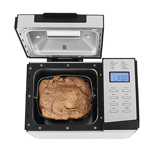 Klarstein Country Life - Panificadora, Panificadora automática, 615 W, Tostado regulable, Temporizador, 12 Programas, Mermeladas, Antiadherente, Pantalla LCD, Carcasa de acero, Plateado