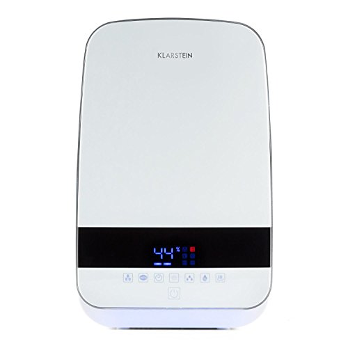 KLARSTEIN Nibelheim - Humidificador, Vaporizador, Ionizador, Tecnología ultrasónica, Depósito de 5,6 L, Velocidad de 400 ml/h, Ambientador, Lámpara UV, Blanco
