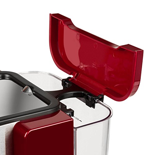 Klarstein Passionata Rossa 20 - Máquina de espresso, Cafetera automática, Espumadora, 1350W, 1,25L de capacidad (6 Tazas), Descarga de presión automática, Incluye boquilla de vapor, Rojo