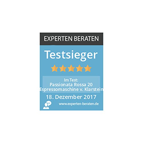 Klarstein Passionata Rossa 20 - Máquina de espresso, Cafetera automática, Espumadora, 1350W, 1,25L de capacidad (6 Tazas), Descarga de presión automática, Incluye boquilla de vapor, Rojo