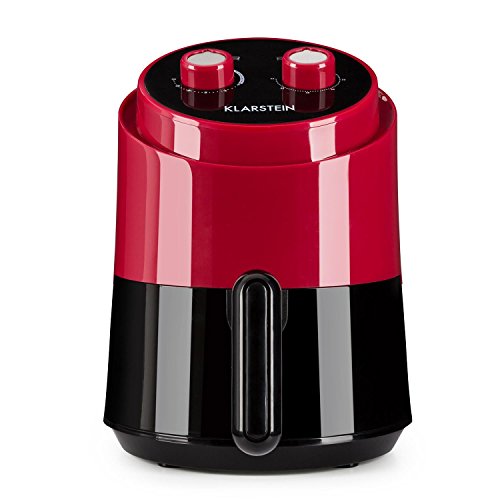 Klarstein Well Air Fry - Freidora, Freidora de aire caliente, Freír sin grasa, Hornear, Cocinar, Asar, 1230 W, 1,5 litros de capacidad, Sin sobrecalentamientos, Control analógico, Rojo