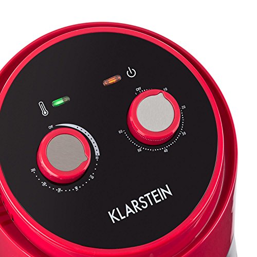 Klarstein Well Air Fry - Freidora, Freidora de aire caliente, Freír sin grasa, Hornear, Cocinar, Asar, 1230 W, 1,5 litros de capacidad, Sin sobrecalentamientos, Control analógico, Rojo