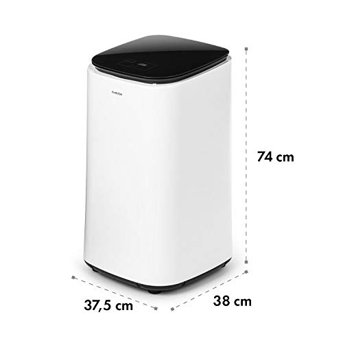 KLARSTEIN Zap Dry - Secadora, Potencia 820 W, Capacidad 50 L, 3 programas, Tambor de Acero Inoxidable, Panel de Control táctil, Tapa con Vidrio de Seguridad, Recogecable, Pantalla LED, Blanco
