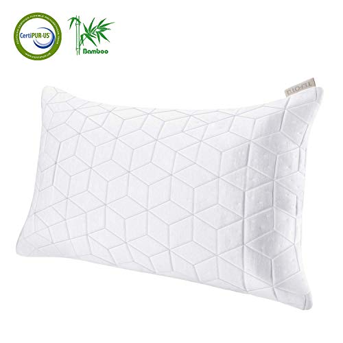 KLAS REMO Almohada Cervical para Dormir Almohada Espuma Memoria Triturada con Funda Cremallera, Firmeza Media, 50 x 90 cm - Extragrande (King)