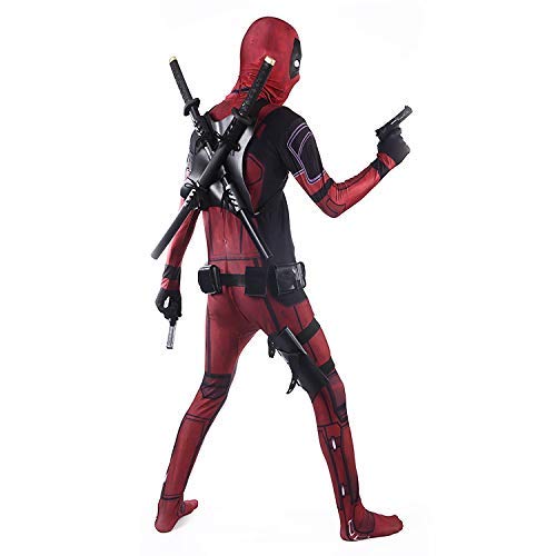 KLEIDEE Cosplay Ropa Traje De Deadpool Cosplay Disfraz De Lycra Medias Siamesas Impresión Digital 3D Vestido Navideño Apretado De Halloween para Adultos/Niños Desgaste Kid-M
