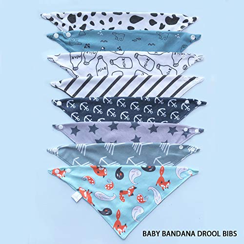 KLOP256 Baby Bandana Baberos Baberos 8 unids/set multifunción a prueba de humedad suave lavable cómodo niños niñas diario mixto color hion ajustable plegable