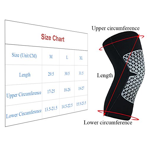 Knee Brace Manga de Compresión de Rodilla de Para Aliviar el dolor de Rodilla,Lesión de Meniscos,Perfecto Para Caminar, Crossfit y Otros Deportes.(Envoltura única) Rojo XL