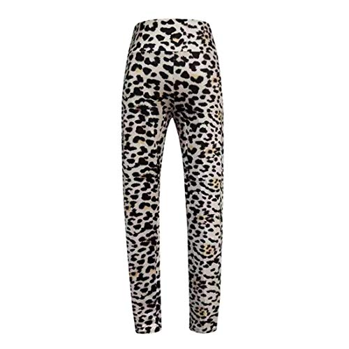 Kneris Leggins Pantalones Mujer Mallas Estampado de Leopardo Fitness Deportes Cintura Alta Yoga Athletic