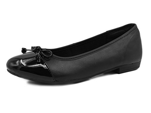 Knixmax Bailarinas/Mary Jane Merceditas para Mujer, Zapatos Plano Verano para Caminar, Zapatillas de Ballet de Piel Mocasines Transpirables Cómodos Moda Loafers Zapatos de Conducción, Negro EU38
