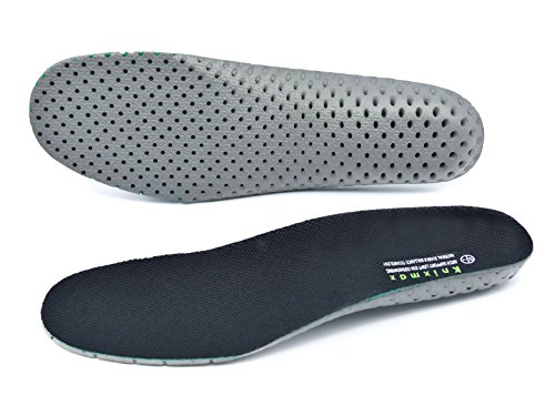 Knixmax Plantillas Deportivas Ortopedicas Hombre Mujer para Fascitis Plantar, Plantillas Elevadoras Invisibles, para el Dolor de Talón, Corrección del Tobillo, Caminar, Escalada, Negro EU 43