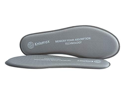 Knixmax Plantillas Memory Foam para Zapatos de Mujer, Plantillas Confort Amortiguadoras Cómodas y Flexibles para Trabajo, Deportes, Caminar, Senderismo,Gris 36EU