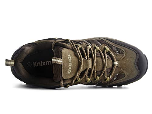 Knixmax-Zapatillas de Montaña para Mujer, Zapatos de Senderismo Calzado de Trekking Escalada Aire Libre Zapatos Low-Top Impermeable Antideslizante Zapatos de Trekking (Marrón, Gris) Brown-4