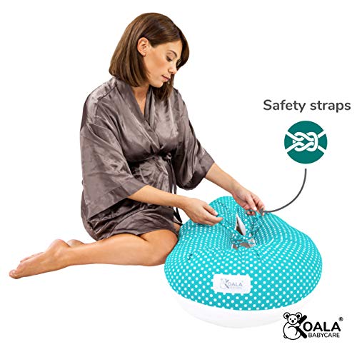 Koala Babycare® Almohada para Embarazadas para Dormir y Amamantar U pillow con soporte lumbar, cervical - Cojin maternidad con cordones de seguridad - re-ductor de cuna y paracho-ques - KHUGS Plus