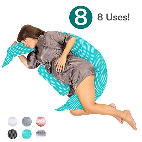 Koala Babycare® Almohada para Embarazadas para Dormir y Amamantar U pillow con soporte lumbar, cervical - Cojin maternidad con cordones de seguridad - re-ductor de cuna y paracho-ques - KHUGS Plus