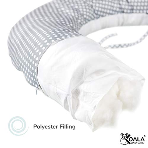 Koala Babycare® Almohada para Embarazadas para Dormir y Amamantar U pillow con soporte lumbar, cervical - Cojin maternidad con cordones de seguridad - re-ductor de cuna y paracho-ques - KHUGS Plus