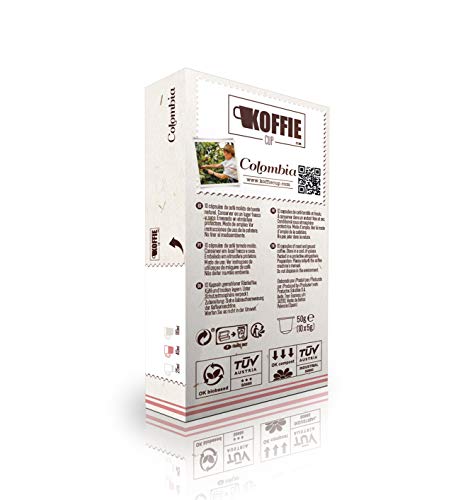 Koffie Cup-Colombia Cápsulas compostables de café compatibles con máquinas Nespresso, Colombia - 40 cápsulas (4x10cáps)