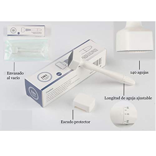 Koi Beauty Dermastamp Derma Stamp Skin Stamp Ajustable 140 Tip 0~3.0mm Acero inoxidable para arrugas Cicatrices de acné Estrías Anti envejecimiento (140pins 0-3.0mm)