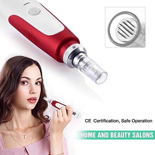 Koi Beauty eléctrico Dermapen Profesional Microagujas 0.25mm-2.0mm ajustable, Incluir 2pcs 12 Aguja láser, Anti Envejecimiento Cicatrices del acné Antiarrugas