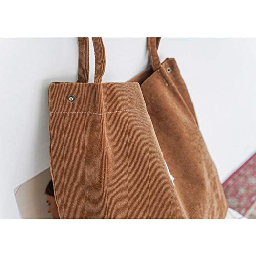 koiry Bolso de Hombro Informal de Las señoras del totalizador de la Pana de Las Mujeres Bolso de Playa Reutilizable Plegable de la Playa de Las Compras