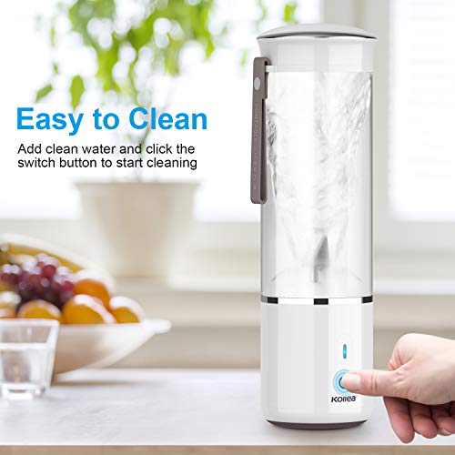 Kollea Mini Batidora Portátil, 500ML Mini Batidora Portátil para Batidos y Smoothies, USB Recargable 4000 mAh Mini Licuadora Portátil con 6 Cuchillas 3D de Acero Inoxidable para Hogar y Llevar