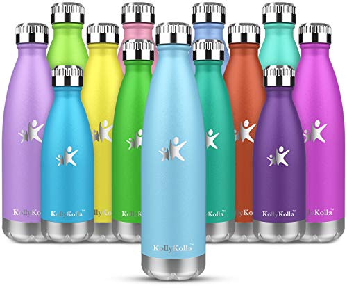 KollyKolla Botella de Agua Acero Inoxidable, Termo Sin BPA Ecológica, Botellas Termica Reutilizable Frascos Térmicos para Niños & Adultos, Deporte, Oficina, Yoga, Ciclismo, (750ml Azul Cielo)