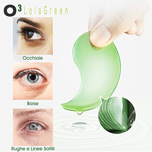 Kolnaix O3 Parche Ojos - 60 Parches Círculos oscuros - Máscara de colágeno contorno de ojos - Espirulina y algas | Mascarilla para los ojos - Bolsas - Arrugas | 30 pares