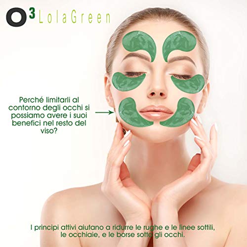 Kolnaix O3 Parche Ojos - 60 Parches Círculos oscuros - Máscara de colágeno contorno de ojos - Espirulina y algas | Mascarilla para los ojos - Bolsas - Arrugas | 30 pares