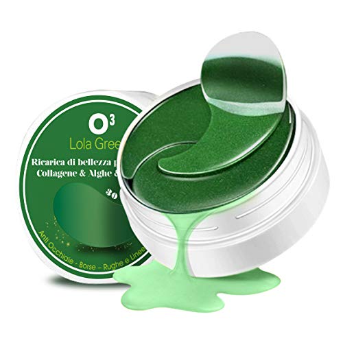 Kolnaix O3 Parche Ojos - 60 Parches Círculos oscuros - Máscara de colágeno contorno de ojos - Espirulina y algas | Mascarilla para los ojos - Bolsas - Arrugas | 30 pares
