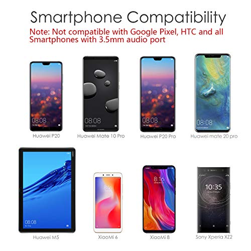 Kolpop Jack USB C, 2 en in Adaptador Aux USB Tipo C a Auriculares Audio Jack 3,5mm con Cable de Carga para Huawei P20 / P20 Pro/Mate 10 Pro/Mate 20 Pro/Mediapad M5, Xiaomi 6/8, Sony Xperia XZ2