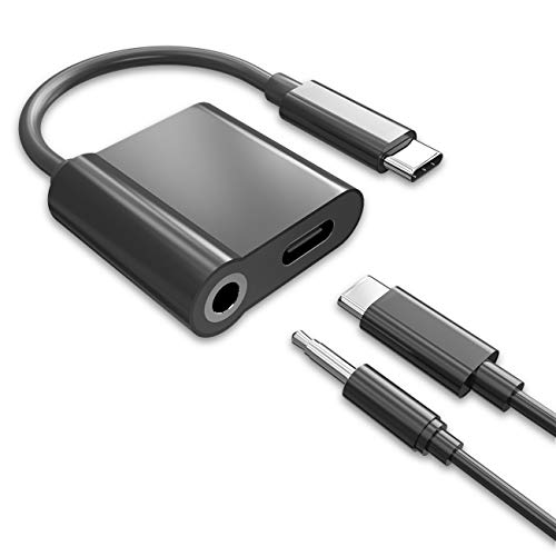 Kolpop Jack USB C, 2 en in Adaptador Aux USB Tipo C a Auriculares Audio Jack 3,5mm con Cable de Carga para Huawei P20 / P20 Pro/Mate 10 Pro/Mate 20 Pro/Mediapad M5, Xiaomi 6/8, Sony Xperia XZ2