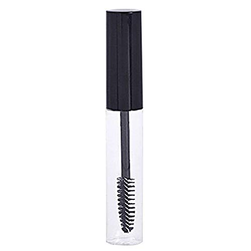 Kongnijiwa Cap Negro Mascara Botella Transparente Tubo vacío de Ojos del Maquillaje de pestañas Crema Embudo de dispensación de pipetas de contenedores 10ML